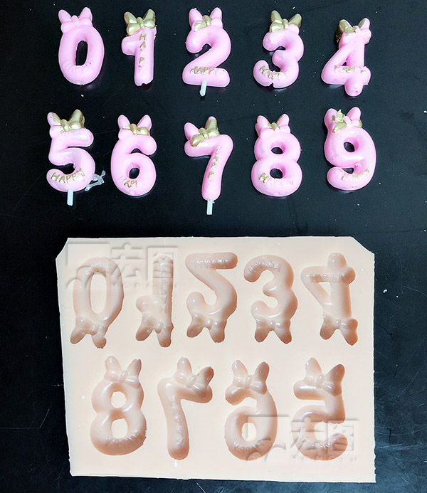 數字蠟燭硅膠模具定制